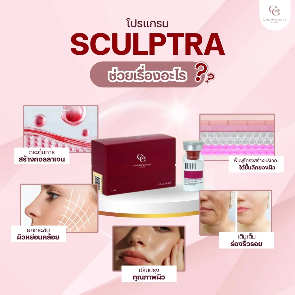 โปรแกรม Sculptra เด่นเรื่องอะไรบ้าง? ฟื้นฟูผิวลึก กระตุ้นคอลลาเจน เห็นผลยาวนานอย่างเป็นธรรมชาติ